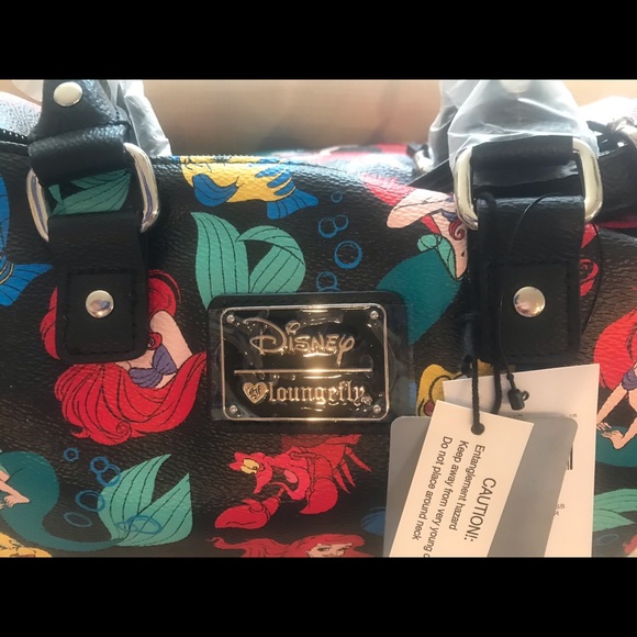 DISNEY Loungefly Ariel Black Satchel - Picture 2 of 3